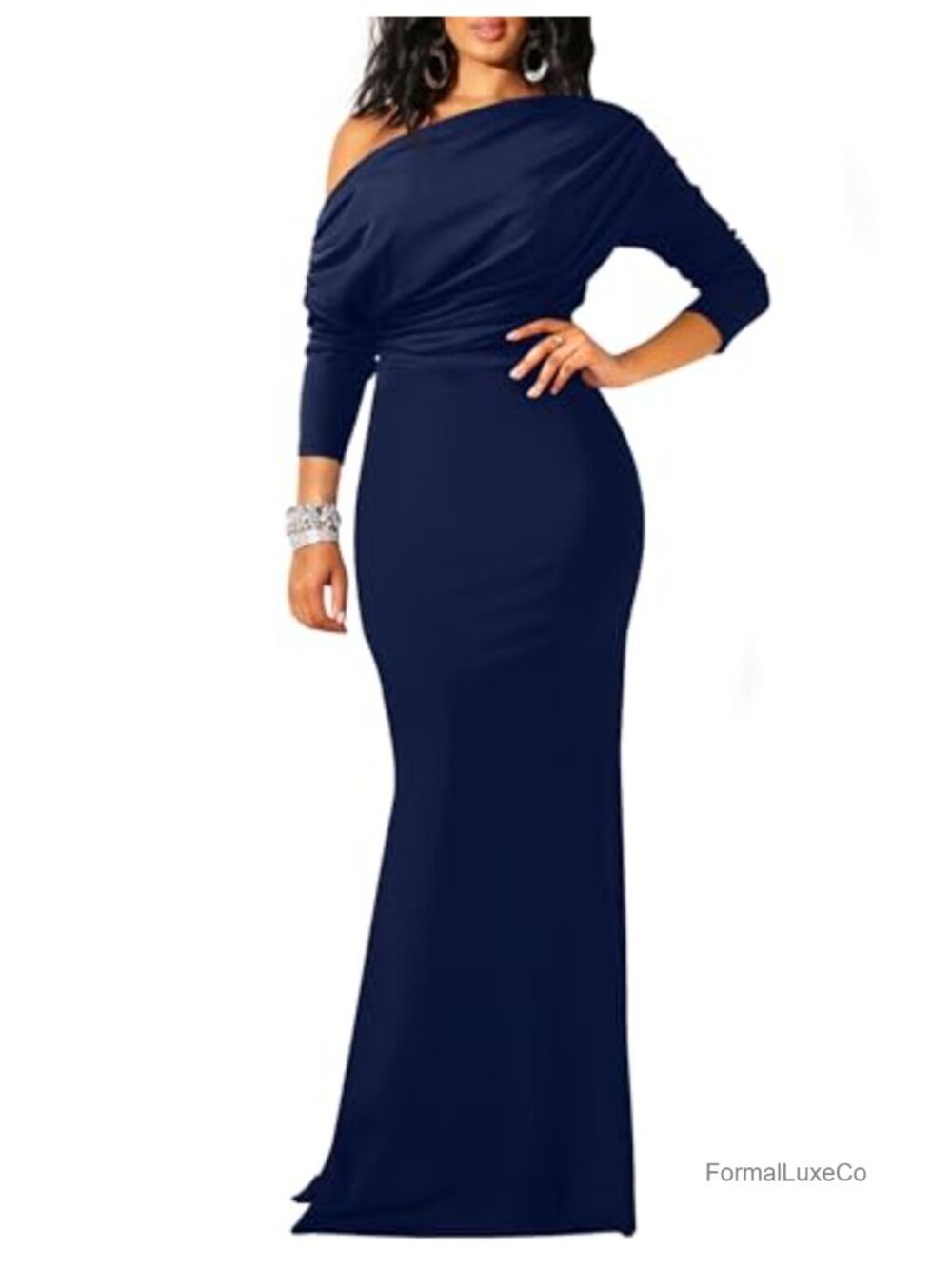 Long Sleeve Off Shoulder Mermaid Formal Dress